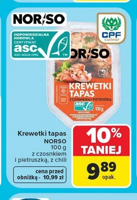 Krewetki tapas Norso z chili promocja w Carrefour Market