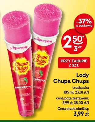 Lody Chupa Chups truskawka promocja w Żabka