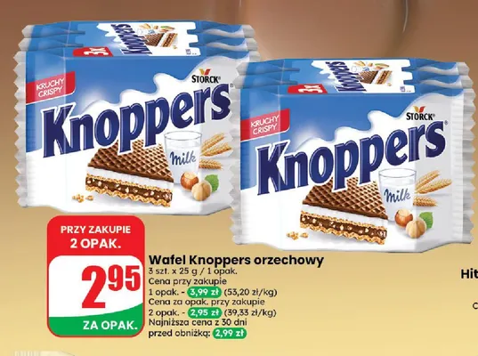 Wafel Knoppers orzechowy 3-pak promocja w Dino