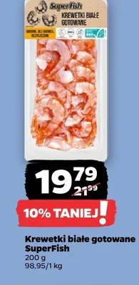 Krewetki białe gotowane SuperFish promocja w Netto