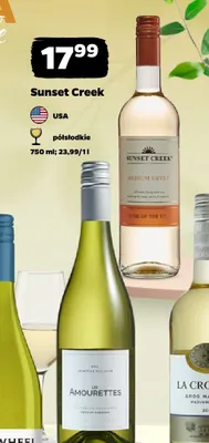 Wino białe Sunset Creek półsłodkie amerykańskie promocja w Netto