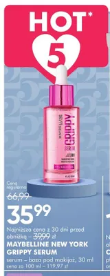 Serum - baza pod makijaż MAYBELLINE NEW YORK Grippy Serum promocja w Super-Pharm