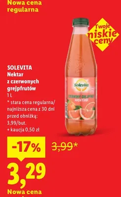 Nektar z czerwonych grejpfrutów Solevita promocja w Lidl