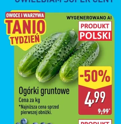 Ogórki gruntowe promocja w Aldi