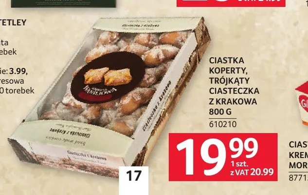 Ciastka koperty trójkąty ciasteczka z Krakowa 800g promocja w Selgros
