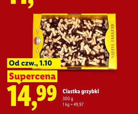 Ciastka grzybki Grzybki Tadzia promocja w Lidl