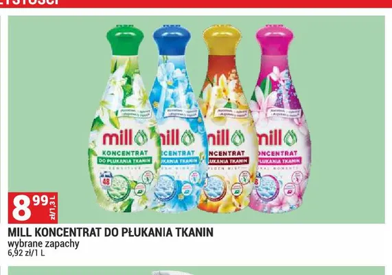 Koncentrat do płukania tkanin Mill promocja w Merkury Market