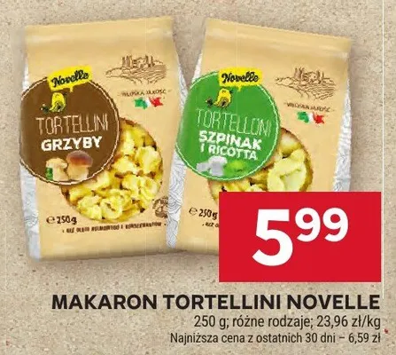 Makaron tortellini grzyby Novelle promocja w Stokrotka