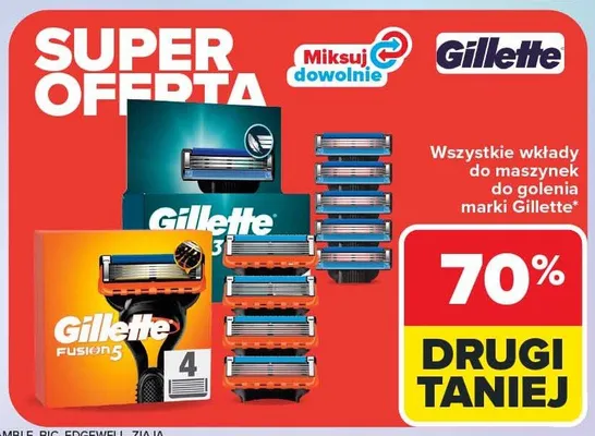 Wszystkie wkłady do maszynек do golenia promocja w Carrefour