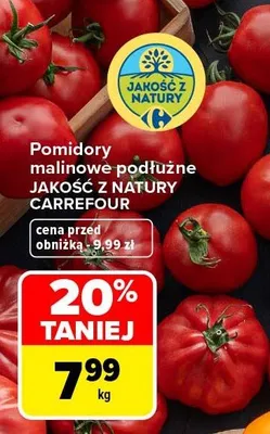 Pomidory malinowe podłużne Jakość z Natury Carrefour promocja w Carrefour
