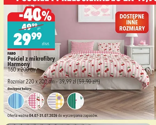 Pościel z mikrofibry Faro Harmony 160x200 cm promocja w Biedronka