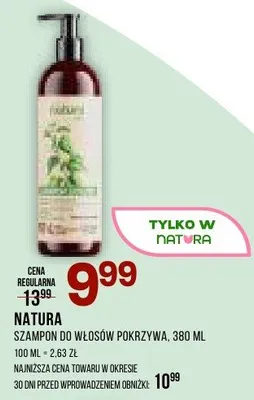 Szampon Natura szampon do włosów pokrzywa promocja w Drogerie Natura