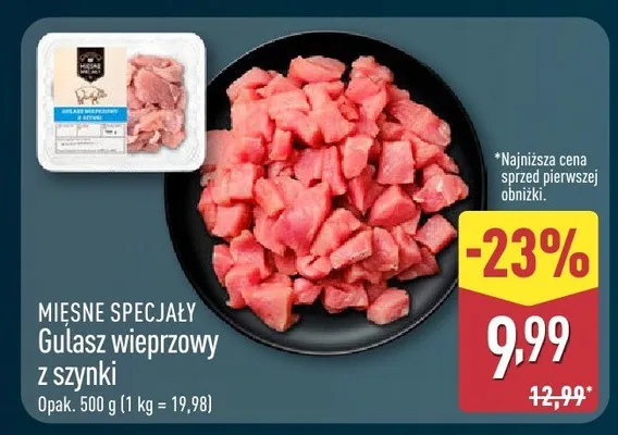 Gulasz wieprzowy z szynki promocja w Aldi