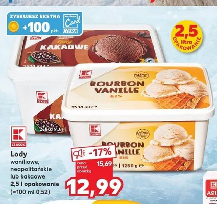 Lody waniliowe K-Classic promocja w Kaufland