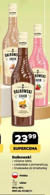 Likier Dalkowski truskawka ze śmietanką promocja w Netto