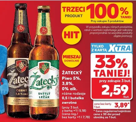 Piwo Žatecký Světlý Ležák 5% alk. promocja w Kaufland