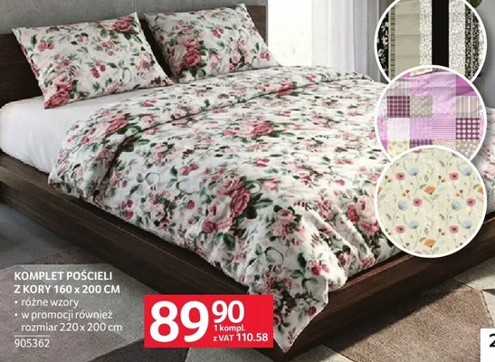 Komplet pościeli z kory 160x200cm promocja w Selgros
