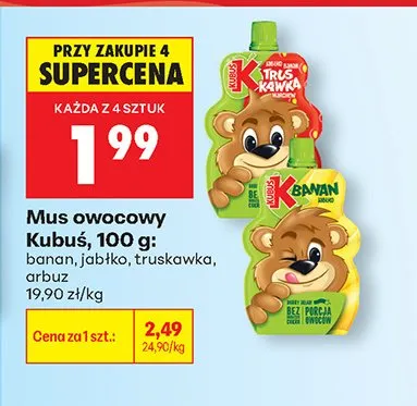Mus owocowy truskawka promocja w Biedronka