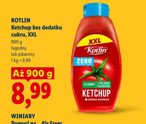Ketchup bez dodatku cukru XXL łagodny Kotlin promocja w Lidl
