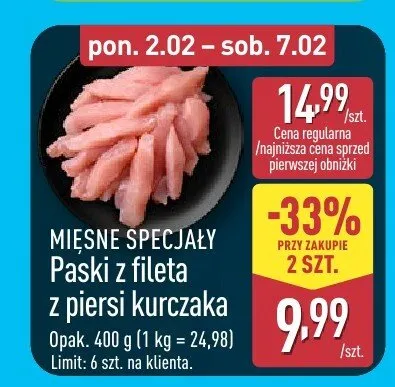 Paski z fileta z piersi kurczaka  promocja w Aldi