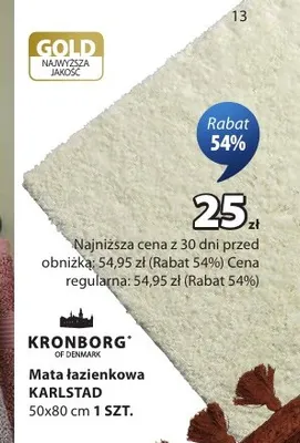 Mata łazienkowa Karlstad 50x80 cm Kronborg promocja w Jysk