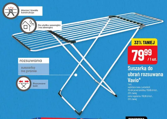 Suszarka do ubrań rozsuwana Vavio promocja w POLOmarket