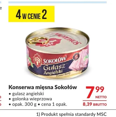 Konserwa mięsna golonka wieprzowa Sokołów promocja w Makro