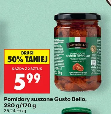 Pomidory suszone promocja w Biedronka