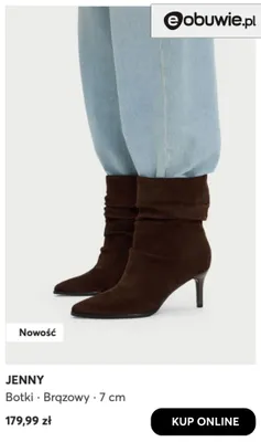 Botki brązowy 7 cm Jenny promocja w eobuwie.pl