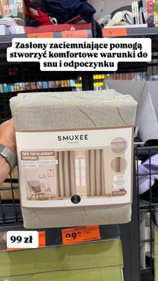Zasłony zaciemniające na taśmie Smukee Home promocja w Biedronka