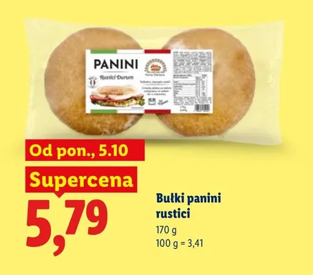 Bułki panini rustici promocja w Lidl