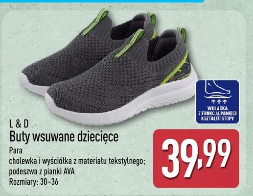 Buty wsuwane dziecięce promocja w Aldi