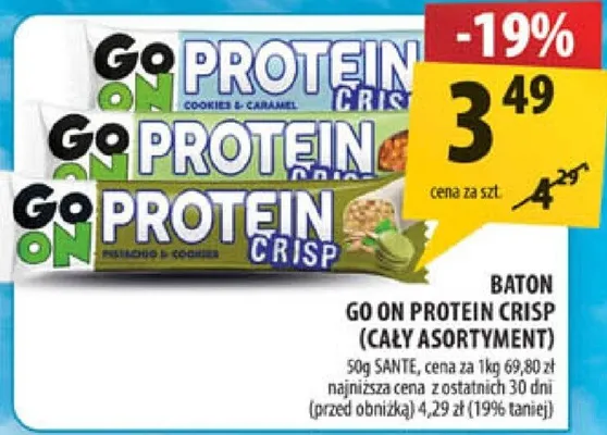 Baton Go On Protein Crisp Sante promocja w Arhelan