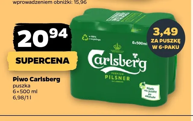 Piwo Carlsberg 6-pak promocja w Netto