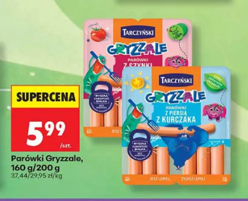 Parówki Gryzzale z piersią z kurczaka Tarczyński promocja w Biedronka