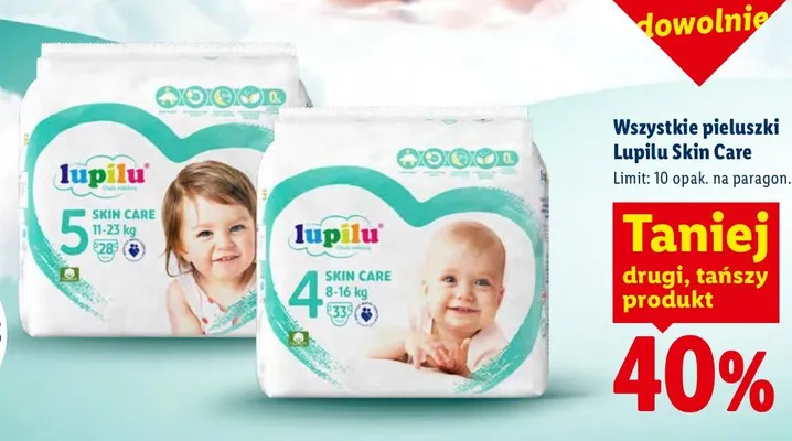 Pieluszki Lupilu Skin Care promocja w Lidl