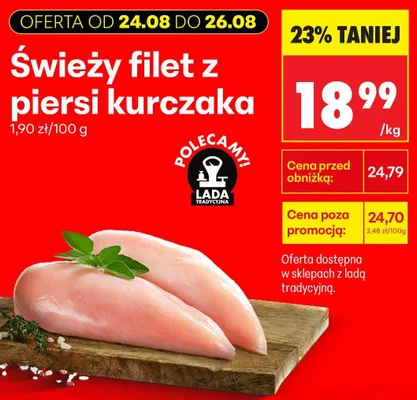 Świeży filet z piersi kurczaka promocja w Biedronka