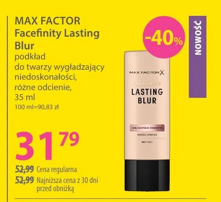 Podkład do twarzy wygładzający niedoskonałości Facefinity Lasting Blur Max Factor promocja w Hebe