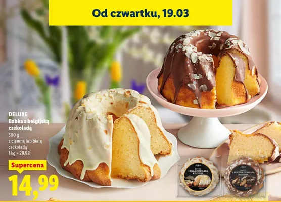Babka z belgijską czekoladą z ciemną lub białą czekoladą promocja w Lidl