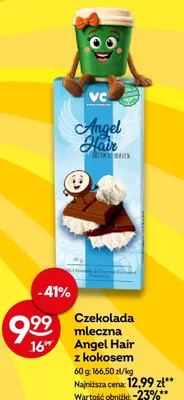 Czekolada mleczna Angel Hair z kokosem promocja w Żabka