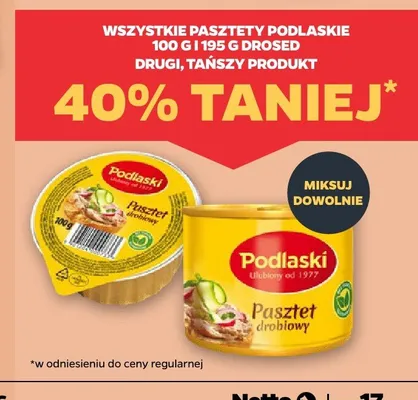 Pasztet drobiowy Podlaski promocja w Netto