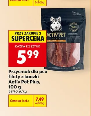 Przysmak dla psa filety z kaczki Activ Pet Plus promocja w Biedronka