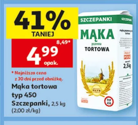 Mąka tortowa typ 450 Szczepanki promocja w Auchan