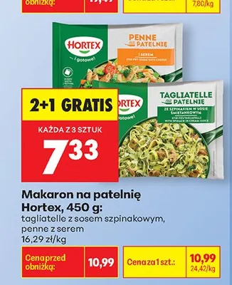 Makaron na patelnię Hortex tagliatelle z sosem szpinakowym promocja w Biedronka