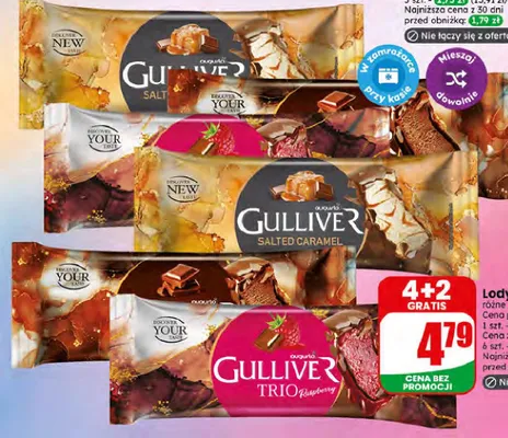 Lody na patyku Gulliver Salted Caramel promocja w Dino