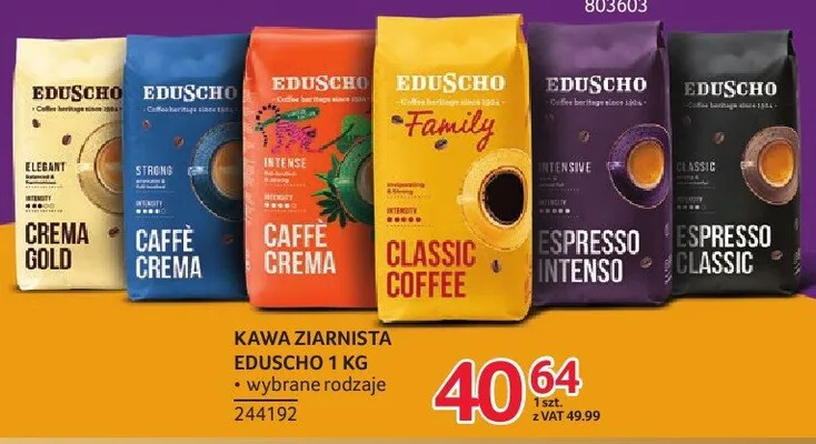 Kawa ziarnista EDUSCHO Classic Espresso Classic promocja w Selgros