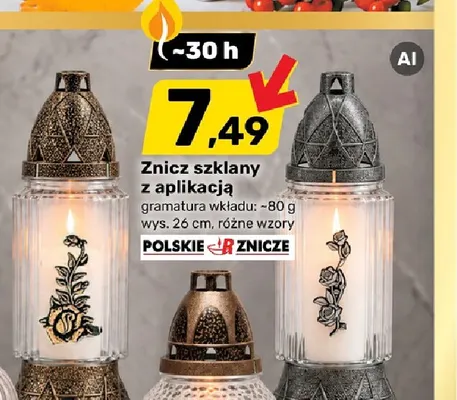 Znicz szklany z aplikacją Polskie Znicze promocja w Bricomarche