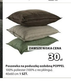 Poszewka na poduszkę ozdobną POPPEL promocja w Jysk
