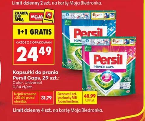 Kapsułki do prania Persil Power Caps Universal promocja w Biedronka