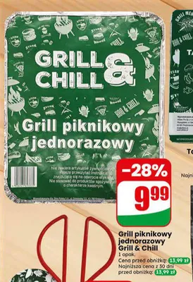 Grill piknikowy jednorazowy Grill & Chill promocja w Dino